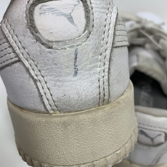 Puma Carina Platform Lace Up Low Top Sneakers White Leather Women's Size 8.5 - Picture 5 of 9